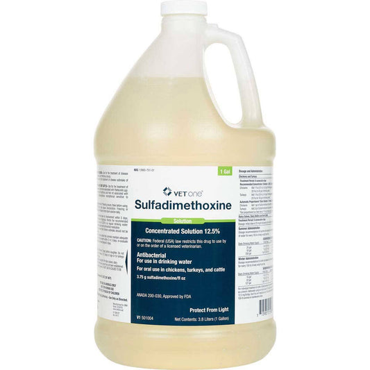 (Brand May Vary) Sulfadimethoxine 12.50% Concentrated Solution For Chickens Turkeys And Cattle By Generic
